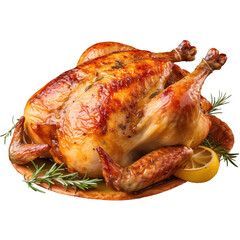 roasted chicken on white background isolated on transparent background png, Clipping Path