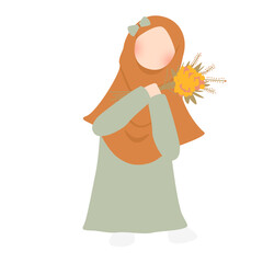 Cute hijabi kid illustration