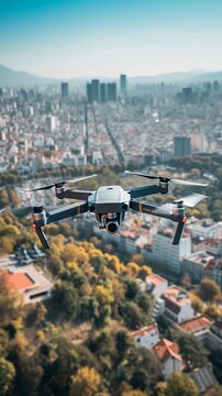 Showcase a drone capturing breathtaking aerial views, background image, generative AI