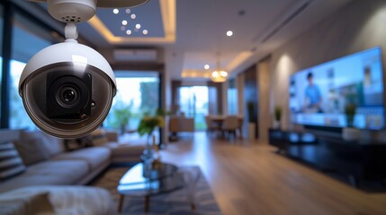 Smart Home Integration, Capture a scene where various smart home devices seamlessly work together in a modern living space, background image, generative AI - obrazy, fototapety, plakaty