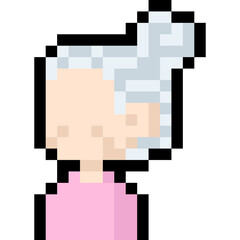 Pixel art portrait granny icon