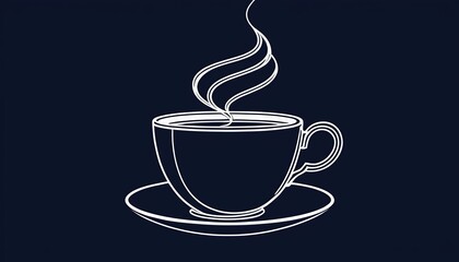 Continuous Line Drawing of a Cup: A Blue Monday Artwork