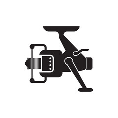 Fishing reel logo icon design vector illustration