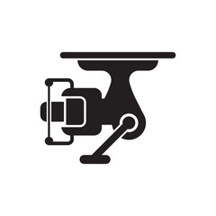 Fishing reel logo icon design vector illustration