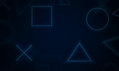 Fototapeta premium Abstract circle square triangle plus Light out technology and with neon. Hitech communication concept innovation background, vector design