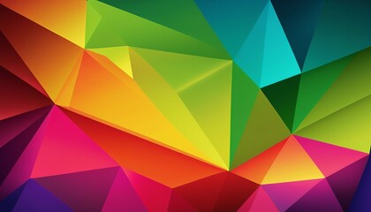 Obraz premium Rainbow Vector Background: Light Multicolor Triangles
