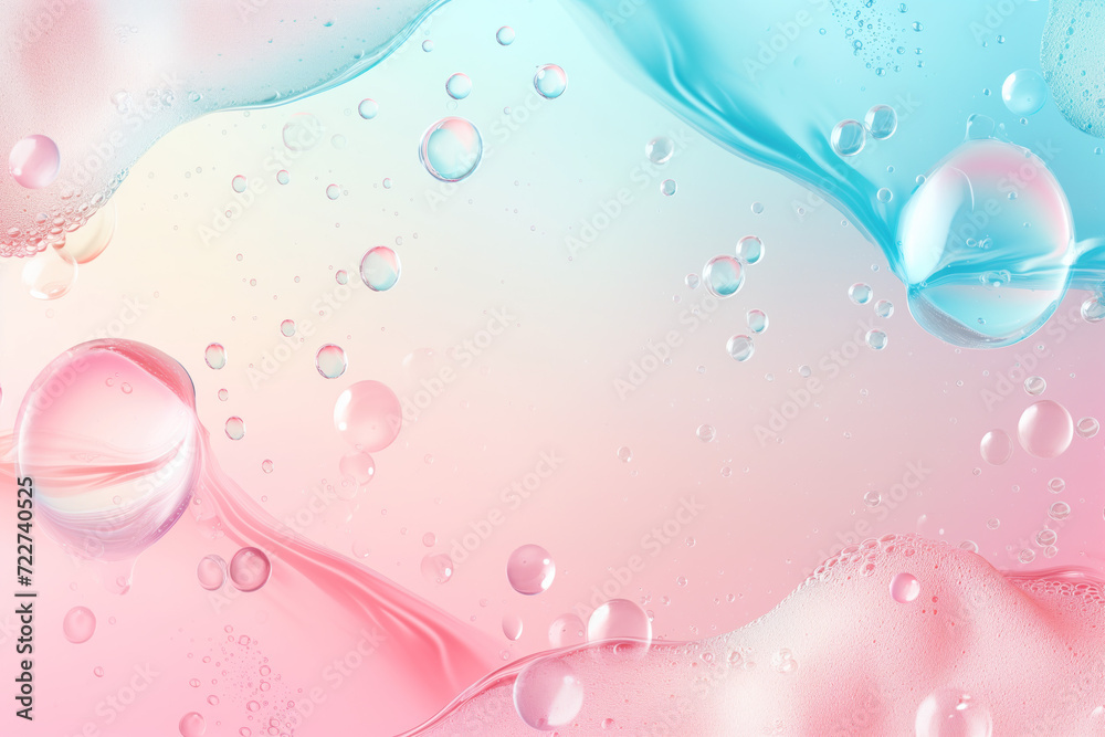 Poster abstract background with soap bubbles and water droplets. soft colors. background image. created wit