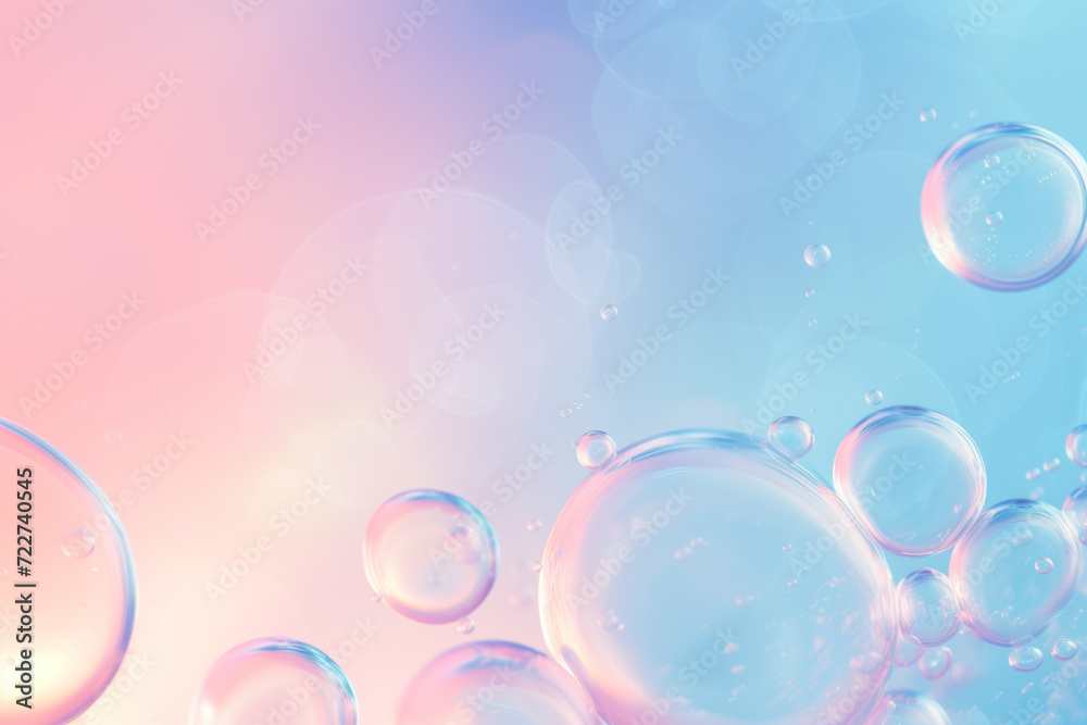 Poster abstract background with soap bubbles and water droplets. soft colors. background image. created wit
