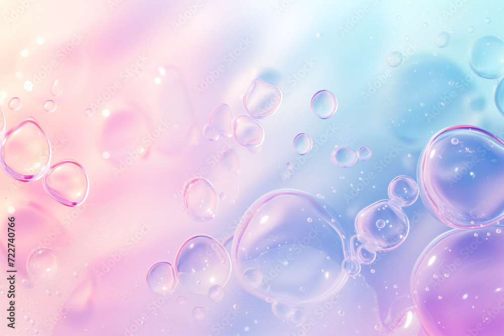 Poster abstract background with soap bubbles and water droplets. soft colors. background image. created wit
