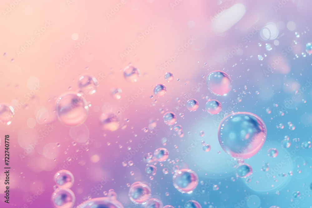 Poster abstract background with soap bubbles and water droplets. soft colors. background image. created wit