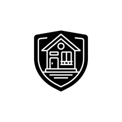 real estate protection vector icon. real estate icon solid style. perfect use for logo , presentation, website, and more. modern icon design glyph style