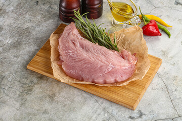 Raw turkey breat fillet for cooking
