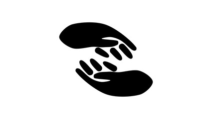 high five logo, black isolated silhouette