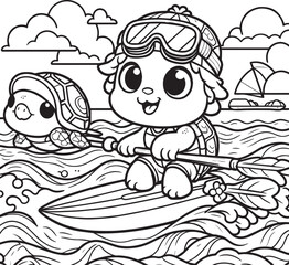 coloring page turtle