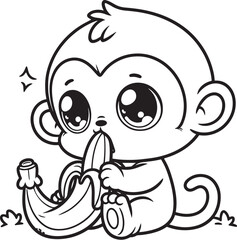 coloring page monkey