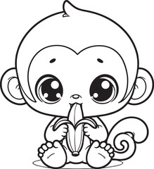 coloring page monkey