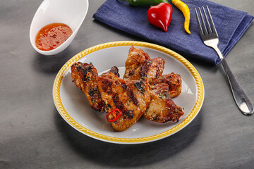 Buffalo grilled chicken wings barbecue