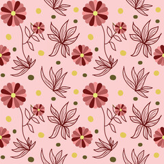 Seamless pattern with many flowers.