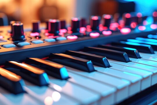 Lofi music producer in modern desk professional photography