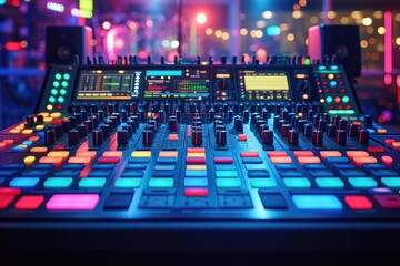 Lofi music producer in modern desk professional photography