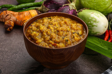 Indian cuisine Dal Tadka soup
