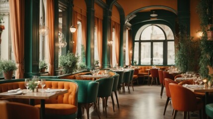 An empty restaurant.. Generative AI.