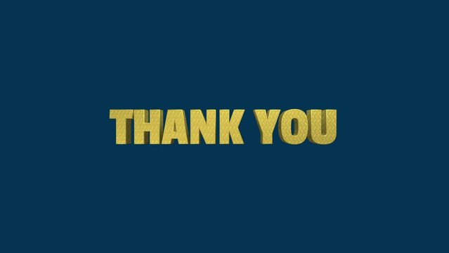 3D Thank You Text Animation in Golden Color 