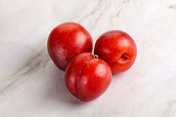 Ripe sweet juicy red plum