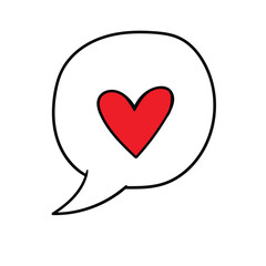 Speech bubble with heart inside