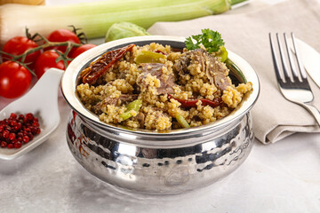 Bulgur with lamb and vegetables