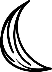 moon doodle otline vector