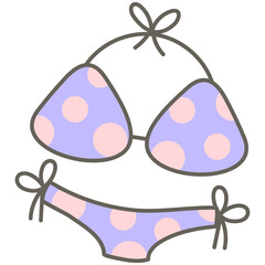 summer vibes sweet pastel purple polka dot bikini