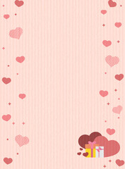 ハートの背景　バレンタイン　フレーム　ピンク
