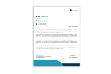 Simple and minimal business corporate letterhead template design. 