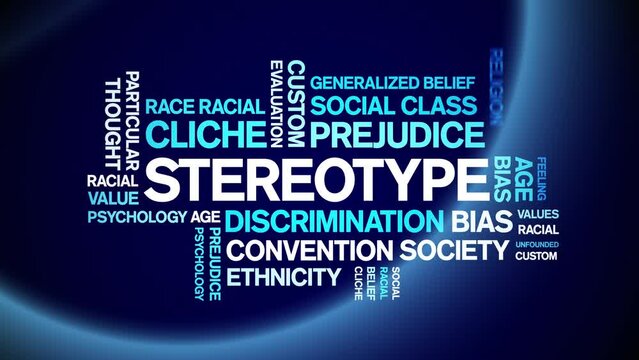 Stereotype animated tag word cloud;text design animation kinetic typography seamless loop.