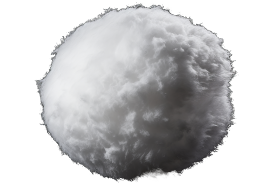 Snowball PNG: A realistic vector illustration of a frozen snowball isolated on a transparent background