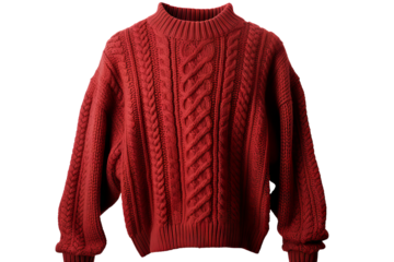 Cozy winter sweater in high resolution PNG isolated on transparent background perfect for cold weather designs