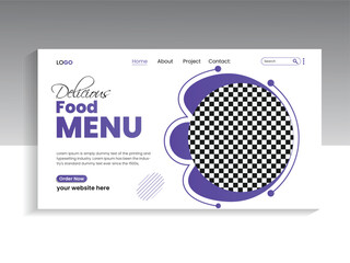 Restaurant Food menu landing page banner template