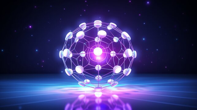 3d render of a molecule, atom, neurone 