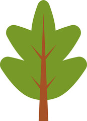 Flat trees set, pines, spruces, conifers and deciduous trees. Forest green tree nature plant isolated vector illustration