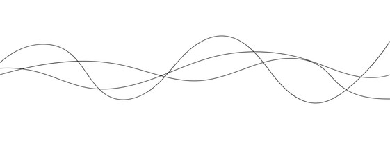 Thin line wavy abstract vector background.