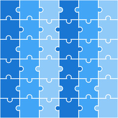 Fototapeta premium Blue shade jigsaw pattern. jigsaw line pattern. jigsaw seamless pattern. Decorative elements, clothing, paper wrapping, bathroom tiles, wall tiles, backdrop, background.