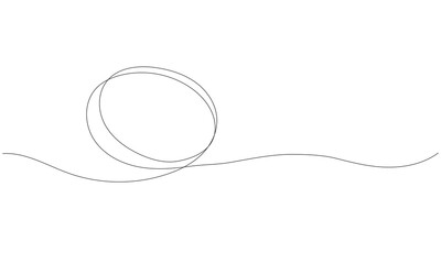 Message Contour shape. One line circle frame. Speech bubble thin thread.  Vector
