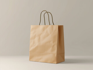 Paper bag without logo mockup. Created with Generative AI technology