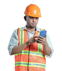concept photo of a man in a safety uniform, working in a project or industry