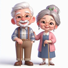 illustration of a man and woman. illustration of a grandfather and grandmother. 