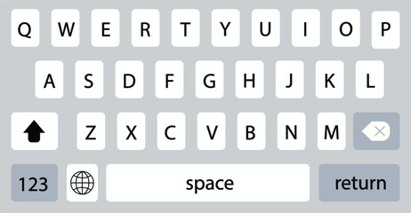 Keyboard of smartphone icon. Mobile phone keypad sign. Screen smartphone keyboard symbol. flat style