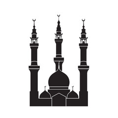 Lasecut Elegance Black and White Mosque Design for Ramadan Generative Ai