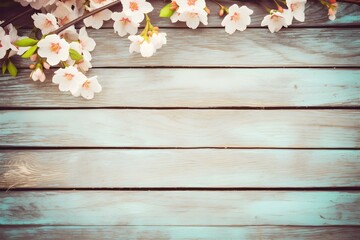 flowers on wooden background