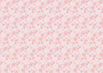 桜のシームレスパターンテクスチャ／春の季節／ベクター